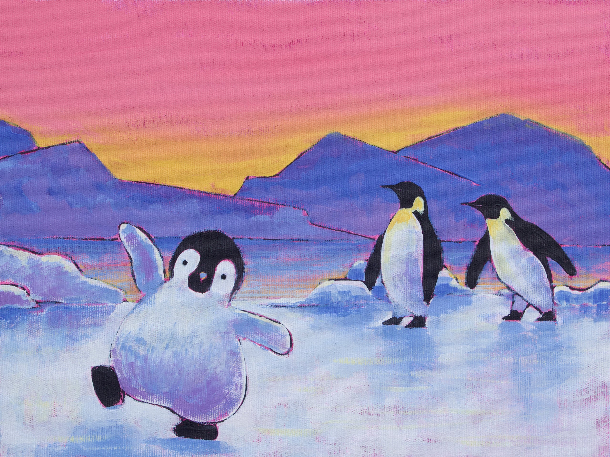 Penguins of Antarctica Canvas Painting